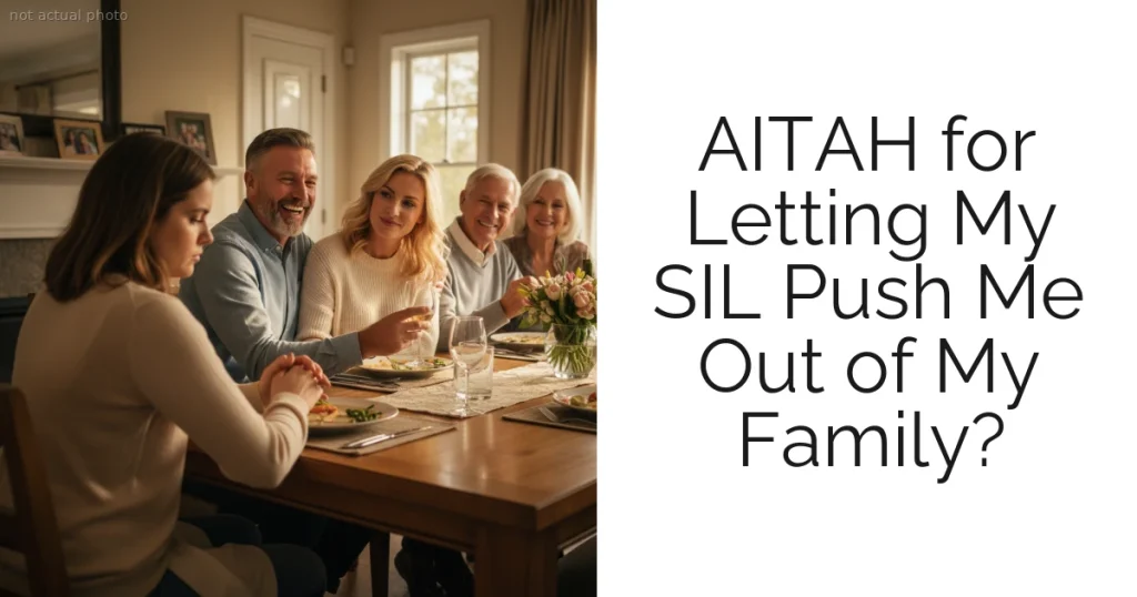 AITAH for Letting My SIL Push Me Out of My Family?