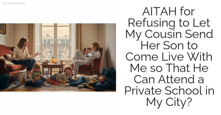 AITAH for Refusing to Let My Cousin Send Her Son to Come Live With Me so That He Can Attend a Private School in My City?