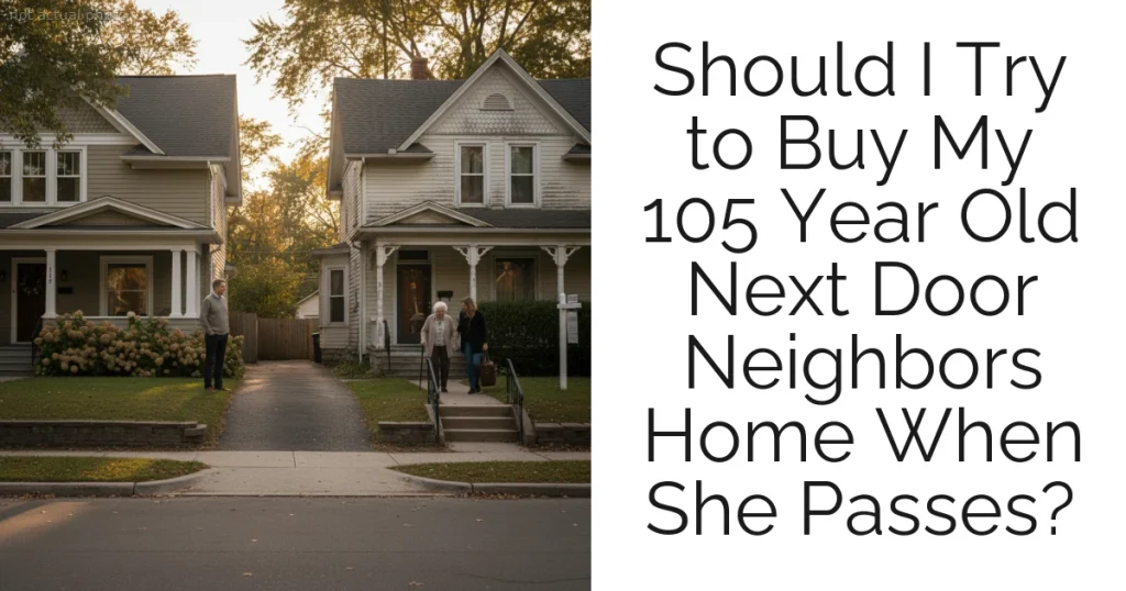 Should I Try to Buy My 105 Year Old Next Door Neighbors Home When She Passes?