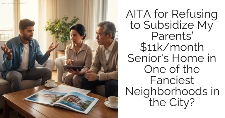 AITA for Refusing to Subsidize My Parents’ $11k/month Senior's Home in One of the Fanciest Neighborhoods in the City?