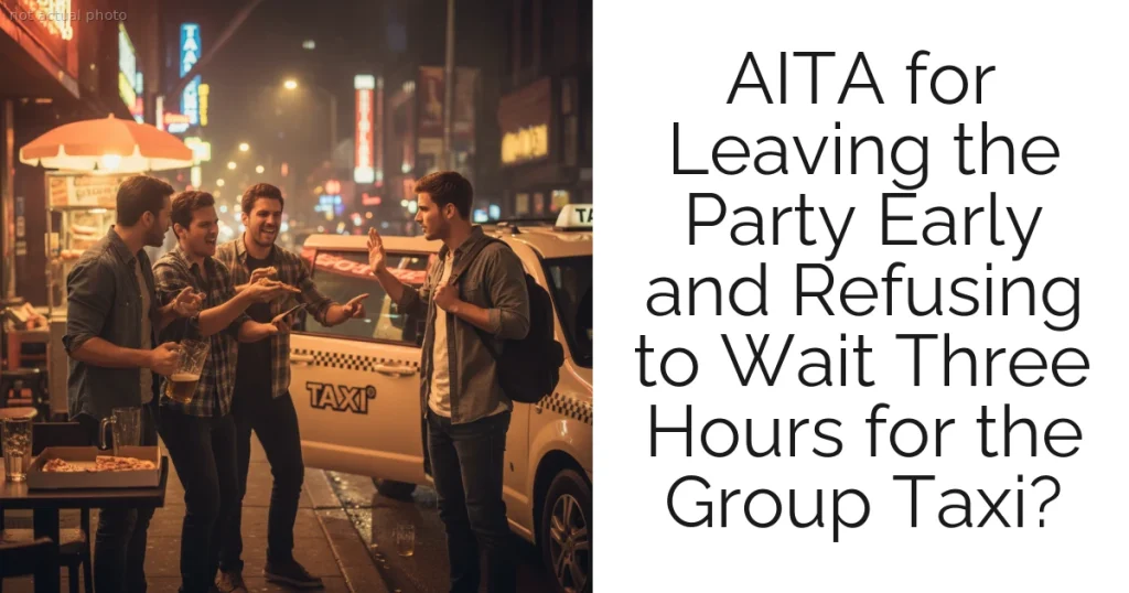 AITA for Leaving the Party Early and Refusing to Wait Three Hours for the Group Taxi?