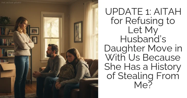 UPDATE 1: AITAH for Refusing to Let My Husband’s Daughter Move in With Us Because She Has a History of Stealing From Me?
