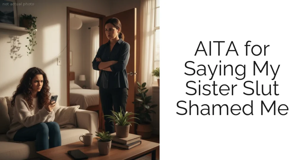 AITA for Saying My Sister Slut Shamed Me