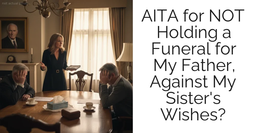 AITA for NOT Holding a Funeral for My Father, Against My Sister's Wishes?