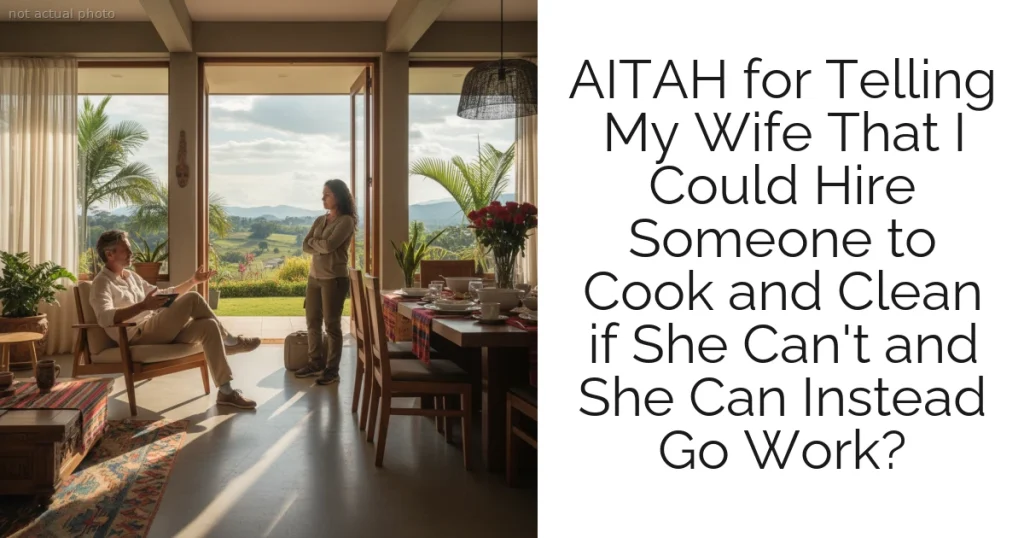 AITAH for Telling My Wife That I Could Hire Someone to Cook and Clean if She Can't and She Can Instead Go Work?