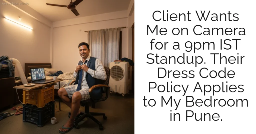 Client Wants Me on Camera for a 9pm IST Standup. Their Dress Code Policy Applies to My Bedroom in Pune.