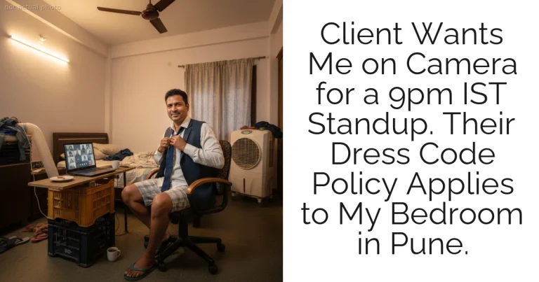 Client Wants Me on Camera for a 9pm IST Standup. Their Dress Code Policy Applies to My Bedroom in Pune.