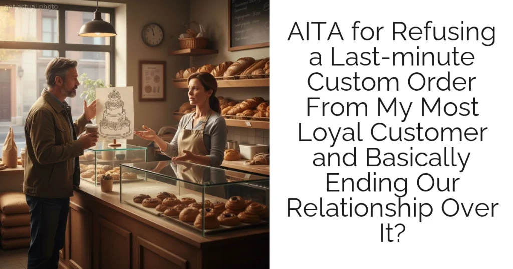 AITA for Refusing a Last-minute Custom Order From My Most Loyal Customer and Basically Ending Our Relationship Over It?