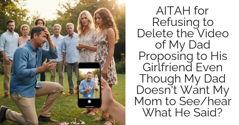 AITAH for Refusing to Delete the Video of My Dad Proposing to His Girlfriend Even Though My Dad Doesn't Want My Mom to See/hear What He Said?