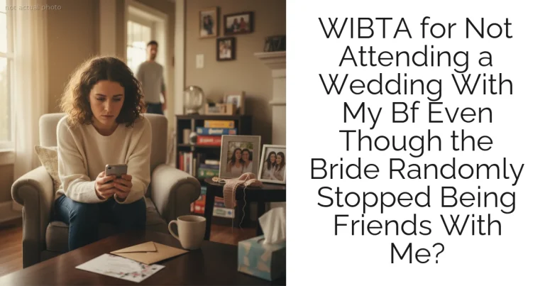 WIBTA for Not Attending a Wedding With My Bf Even Though the Bride Randomly Stopped Being Friends With Me?