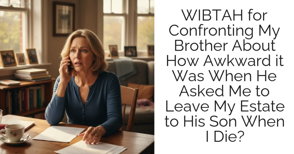 WIBTAH for Confronting My Brother About How Awkward it Was When He Asked Me to Leave My Estate to His Son When I Die?