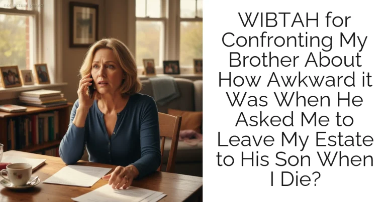 WIBTAH for Confronting My Brother About How Awkward it Was When He Asked Me to Leave My Estate to His Son When I Die?