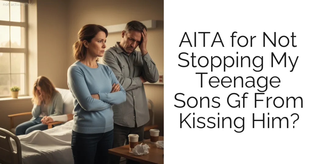 AITA for Not Stopping My Teenage Sons Gf From Kissing Him?