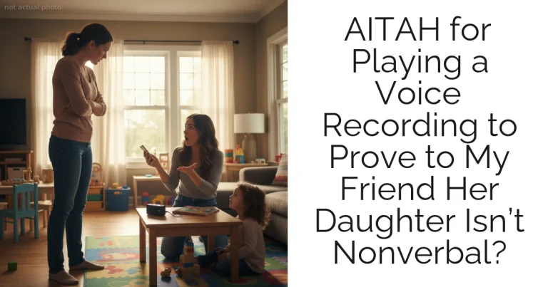 AITAH for Playing a Voice Recording to Prove to My Friend Her Daughter Isn’t Nonverbal?