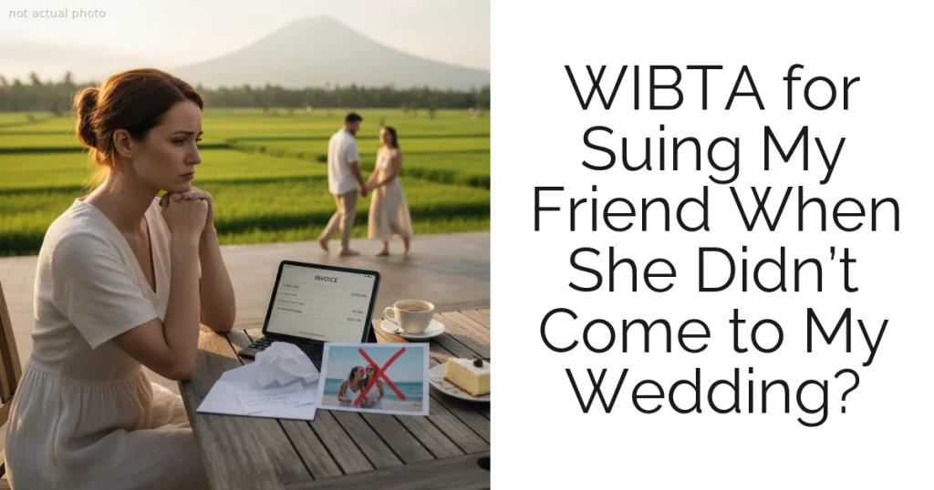 WIBTA for Suing My Friend When She Didn’t Come to My Wedding?