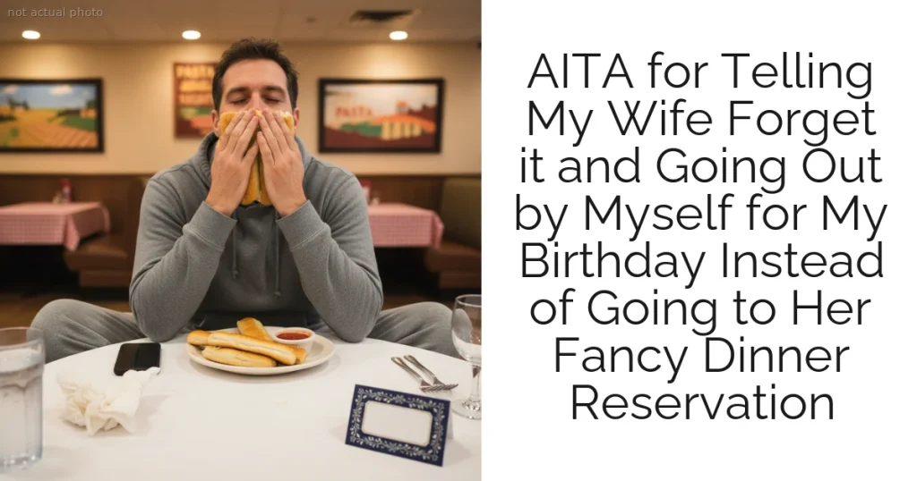 AITA for Telling My Wife Forget it and Going Out by Myself  for My Birthday Instead of Going to Her Fancy Dinner Reservation
