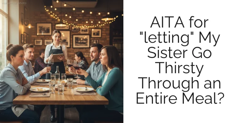 AITA for "letting" My Sister Go Thirsty Through an Entire Meal?