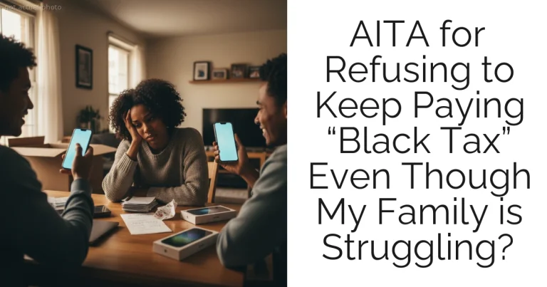 AITA for Refusing to Keep Paying “Black Tax” Even Though My Family is Struggling?
