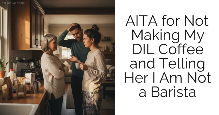 AITA for Not Making My DIL Coffee and Telling Her I Am Not a Barista