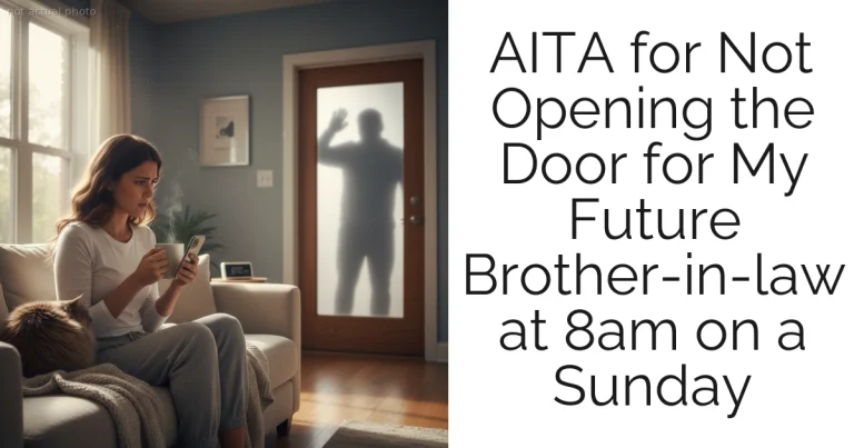 AITA for Not Opening the Door for My Future Brother-in-law at 8am on a Sunday