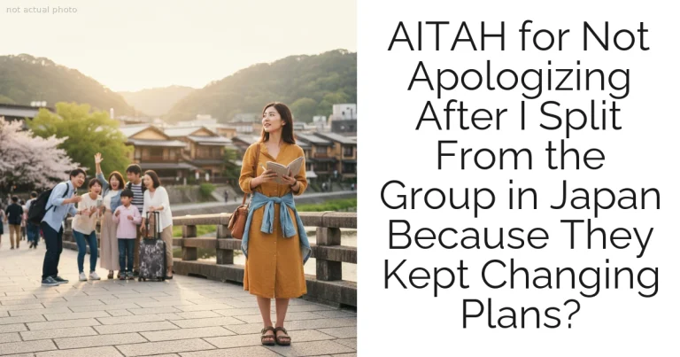 AITAH for Not Apologizing After I Split From the Group in Japan Because They Kept Changing Plans?