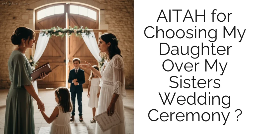 AITAH for Choosing My Daughter Over My Sisters Wedding Ceremony ?