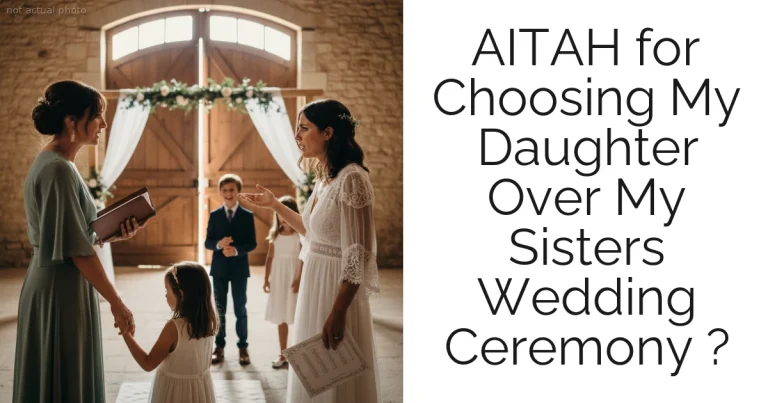 AITAH for Choosing My Daughter Over My Sisters Wedding Ceremony ?