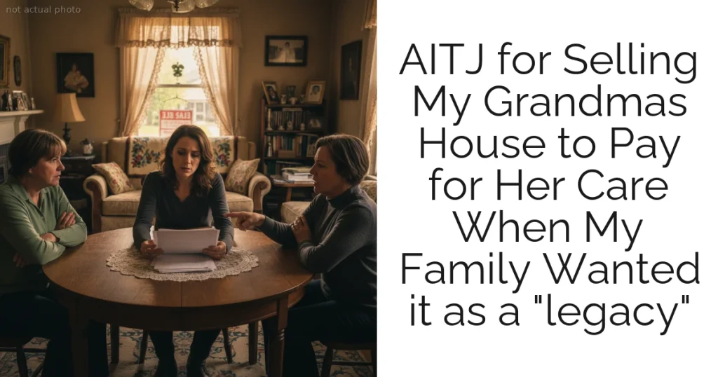 AITJ for Selling My Grandmas House to Pay for Her Care When My Family Wanted it as a "legacy"