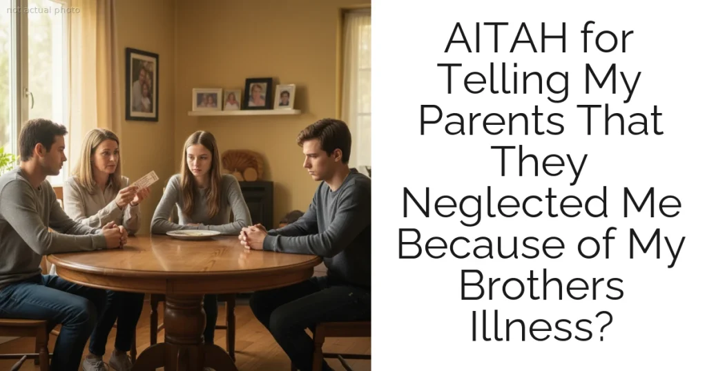 AITAH for Telling My Parents That They Neglected Me Because of My Brothers Illness?