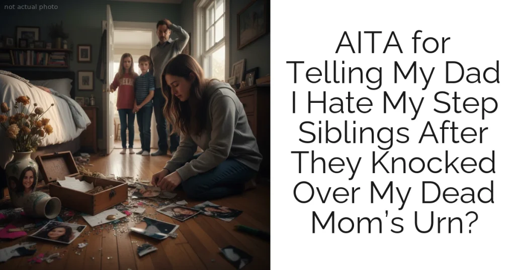 AITA for Telling My Dad I Hate My Step Siblings After They Knocked Over My Dead Mom’s Urn?
