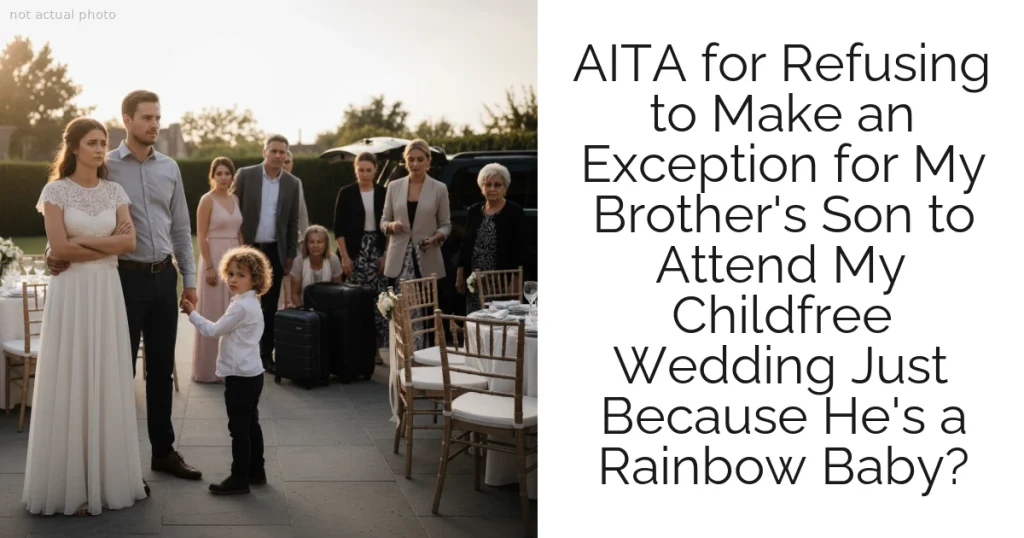 AITA for Refusing to Make an Exception for My Brother's Son to Attend My Childfree Wedding Just Because He's a Rainbow Baby?