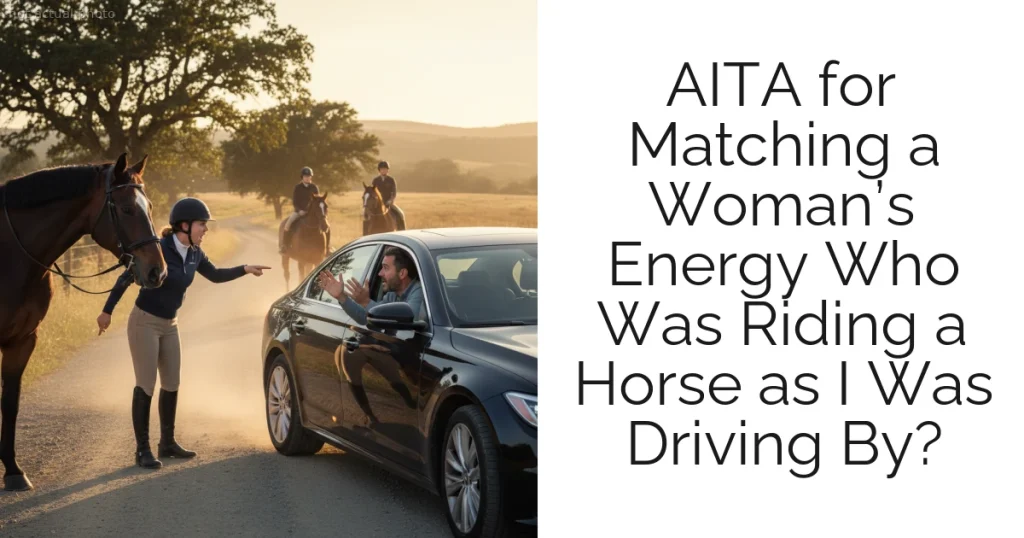 AITA for Matching a Woman’s Energy Who Was Riding a Horse as I Was Driving By?
