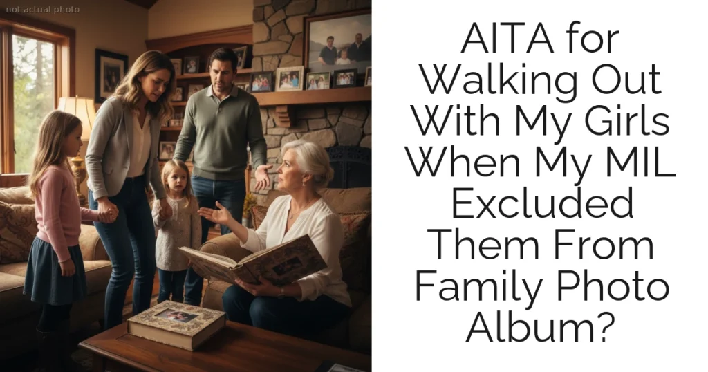 AITA for Walking Out With My Girls When My MIL Excluded Them From Family Photo Album?