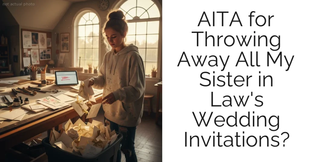 AITA for Throwing Away All My Sister in Law's Wedding Invitations?