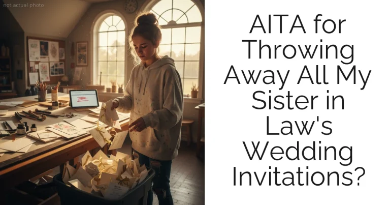 AITA for Throwing Away All My Sister in Law's Wedding Invitations?