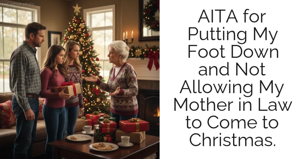 AITA for Putting My Foot Down and Not Allowing My Mother in Law to Come to Christmas.