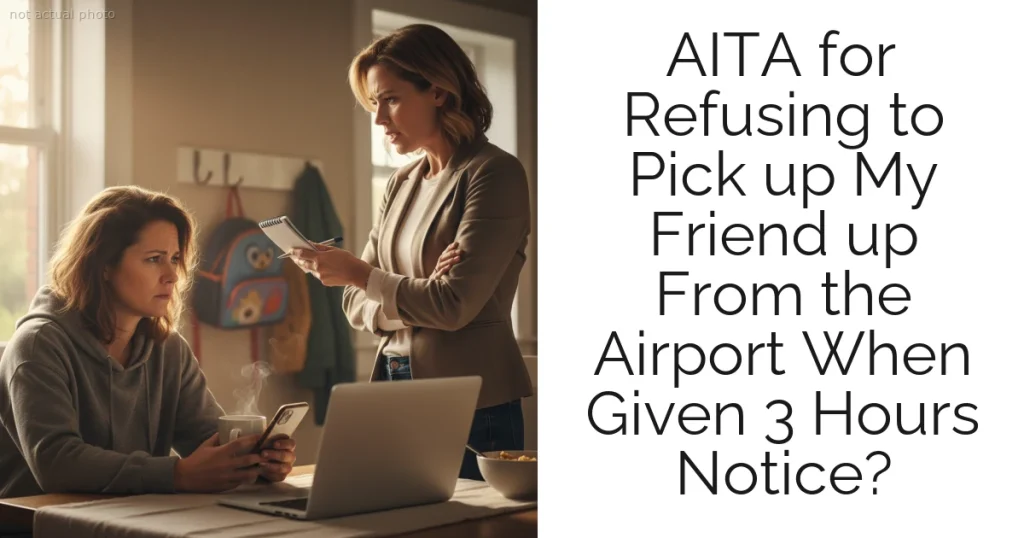 AITA for Refusing to Pick up My Friend up From the Airport When Given 3 Hours Notice?