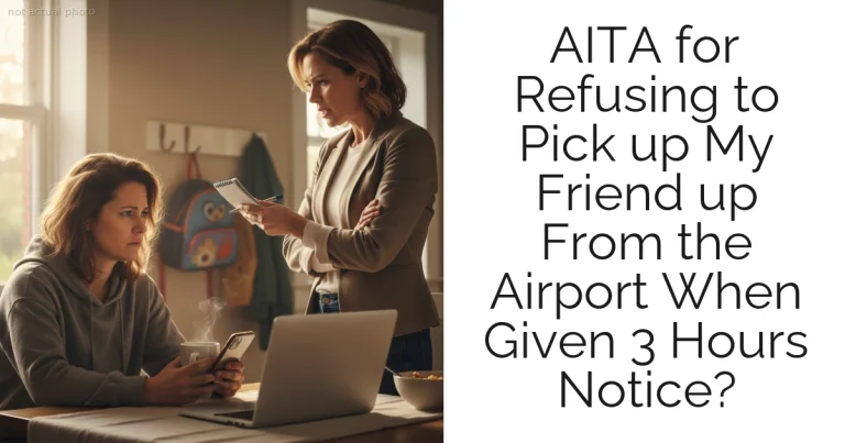 AITA for Refusing to Pick up My Friend up From the Airport When Given 3 Hours Notice?