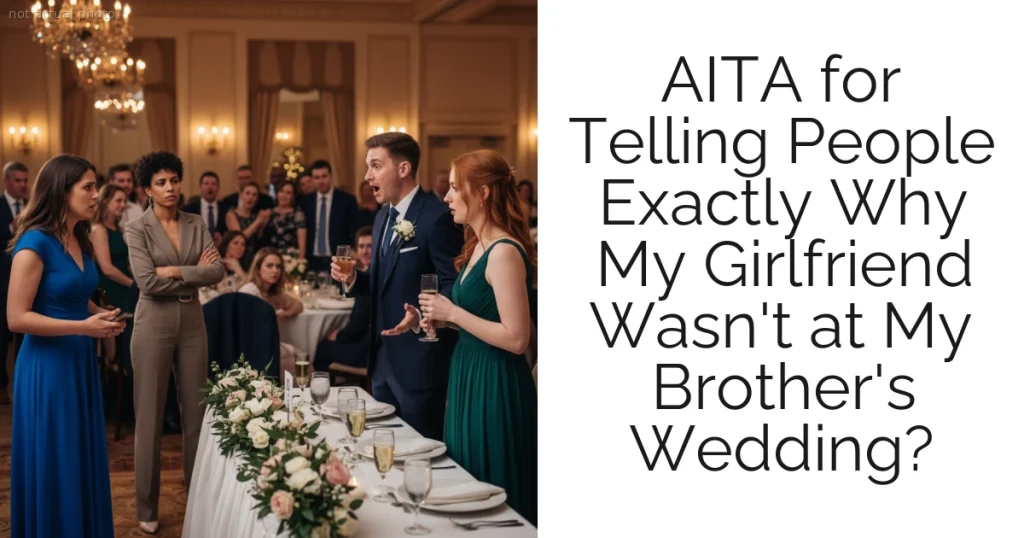 AITA for Telling People Exactly Why My Girlfriend Wasn't at My Brother's Wedding?