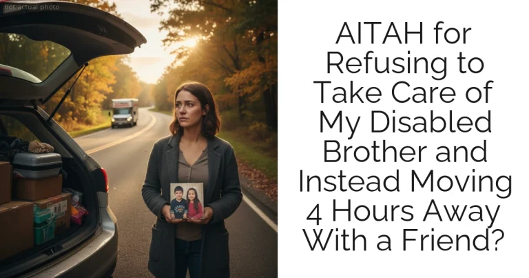 AITAH for Refusing to Take Care of My Disabled Brother and Instead Moving 4 Hours Away With a Friend?