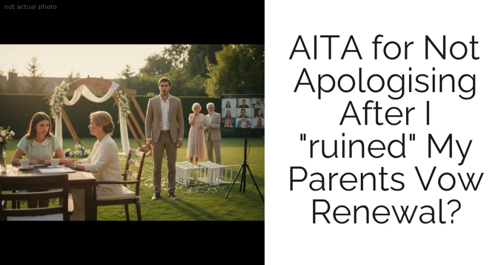 AITA for Not Apologising After I "ruined" My Parents Vow Renewal?