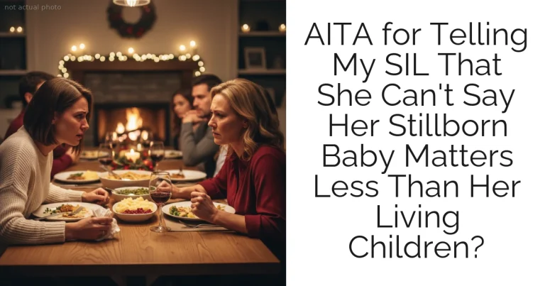 AITA for Telling My SIL That She Can't Say Her Stillborn Baby Matters Less Than Her Living Children?