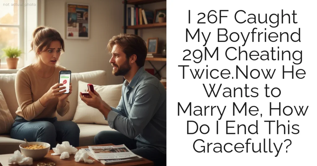 I 26F Caught My Boyfriend 29M Cheating Twice.Now He Wants to Marry Me, How Do I End This Gracefully?