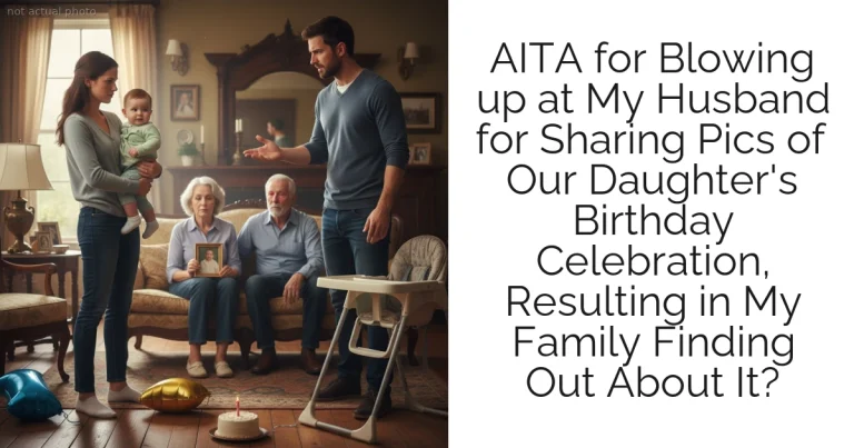 AITA for Blowing up at My Husband for Sharing Pics of Our Daughter's Birthday Celebration, Resulting in My Family Finding Out About It?