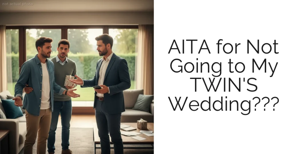 AITA for Not Going to My TWIN'S Wedding???