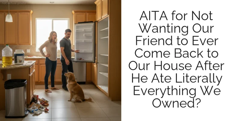 AITA for Not Wanting Our Friend to Ever Come Back to Our House After He Ate Literally Everything We Owned?