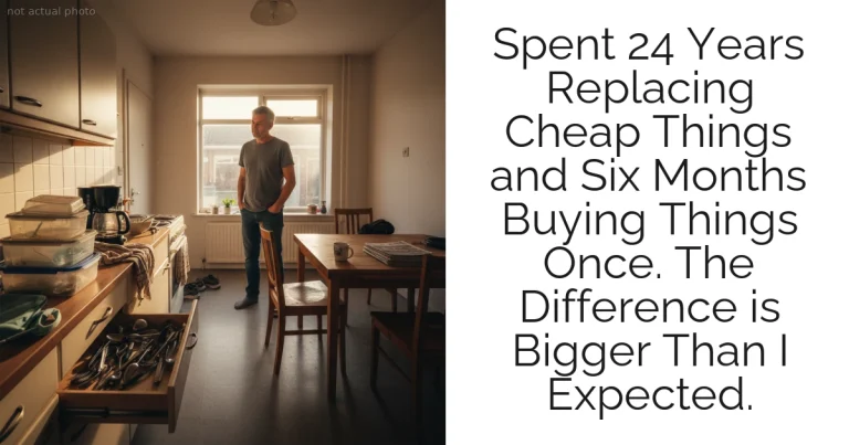 Spent 24 Years Replacing Cheap Things and Six Months Buying Things Once. The Difference is Bigger Than I Expected.