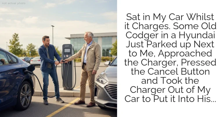 Sat in My Car Whilst it Charges. Some Old Codger in a Hyundai Just Parked up Next to Me, Approached the Charger, Pressed the Cancel Button and Took the Charger Out of My Car to Put it Into His...
