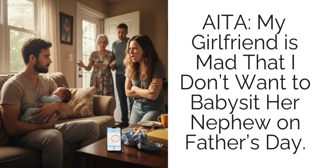 AITA: My Girlfriend is Mad That I Don’t Want to Babysit Her Nephew on Father’s Day.