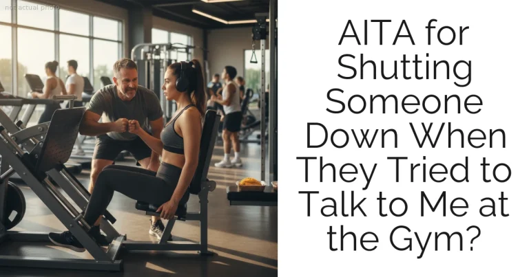 AITA for Shutting Someone Down When They Tried to Talk to Me at the Gym?
